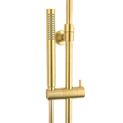 Sprchový systém SAT DARK na stěnu s termostatickou baterií broušené zlato SATDASSTKBZ