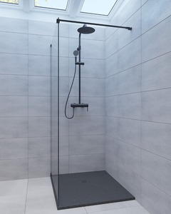 Sprchový systém SAT na stěnu s pákovou baterií černá SATSSPKC