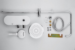 Sprchový systém SAT s termostatickou baterií bílá/chrom SATSSTKP