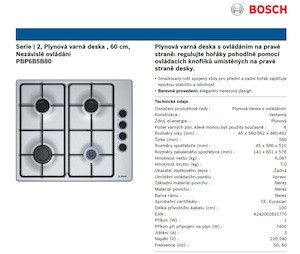 Trouba + plynová varná deska Bosch SETBO1