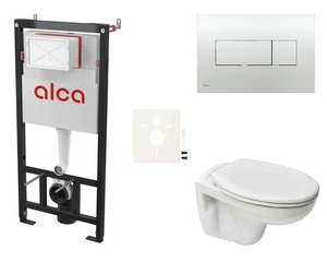 Cenově zvýhodněný závěsný WC set Alca do lehkých stěn / předstěnová montáž+ WC S-Line S-line Pro SIKOASP5