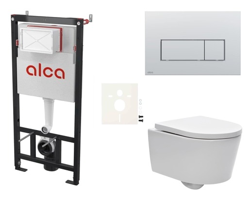 Cenově zvýhodněný závěsný WC set Alca do lehkých stěn / předstěnová montáž+ WC SAT Brevis SIKOASW9