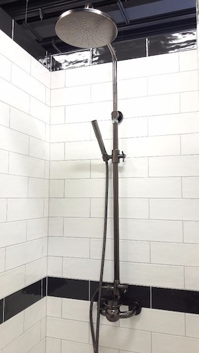 Sprchový systém WF Industrial s pákovou baterií olejem gumovaný bronz SIKOBWFSSS