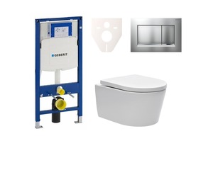 Cenově zvýhodněný závěsný WC set Geberit do lehkých stěn / předstěnová montáž+ WC SAT Brevis SIKOGES3W7