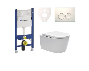 Cenově zvýhodněný závěsný WC set Geberit do lehkých stěn / předstěnová montáž+ WC SAT Brevis SIKOGES7W1