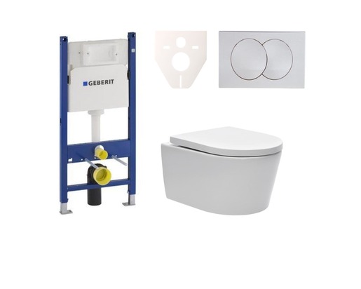 Cenově zvýhodněný závěsný WC set Geberit do lehkých stěn / předstěnová montáž+ WC SAT Brevis SIKOGES7W7