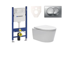 Cenově zvýhodněný závěsný WC set Geberit do lehkých stěn / předstěnová montáž+ WC SAT Brevis SIKOGES7W72