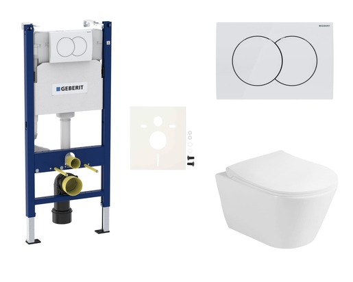 Cenově zvýhodněný závěsný WC set Geberit do lehkých stěn / předstěnová montáž+ WC Glacera Ava SIKOGESAVAD01