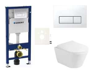 Cenově zvýhodněný závěsný WC set Geberit do lehkých stěn / předstěnová montáž+ WC Glacera Ava SIKOGESAVAD50