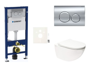 Cenově zvýhodněný závěsný WC set Geberit do lehkých stěn / předstěnová montáž+ WC SAT Infinitio SIKOGESINFD20