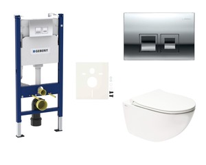 Cenově zvýhodněný závěsný WC set Geberit do lehkých stěn / předstěnová montáž+ WC SAT Infinitio SIKOGESINFD35