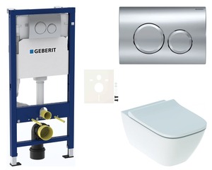 Cenově zvýhodněný závěsný WC set Geberit do lehkých stěn / předstěnová montáž+ WC Geberit Smyle SIKOGESSMD20