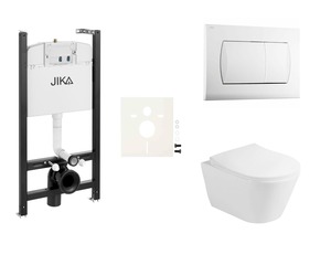Cenově zvýhodněný závěsný WC set Jika do lehkých stěn / předstěnová montáž+ WC Glacera Ava SIKOJSAVA1