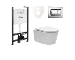 Cenově zvýhodněný závěsný WC set Jika do lehkých stěn / předstěnová montáž+ WC SAT Brevis SIKOJSW2