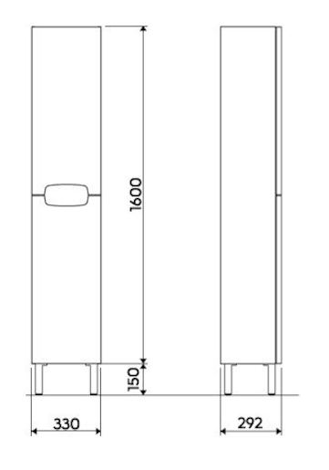 Koupelnová skříňka vysoká Kolo Rekord 33x160 cm bílá lesk SIKONKOR160BL