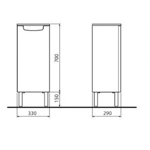 Koupelnová skříňka nízká Kolo Rekord 33x70 cm bílá lesk SIKONKOR70BL