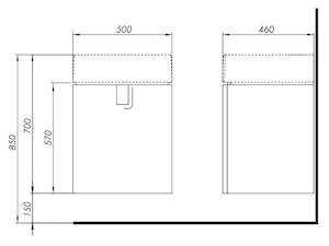 Koupelnová skříňka s umyvadlem Kolo Twins 50x46x70 cm černá mat SIKONKOTW501CM