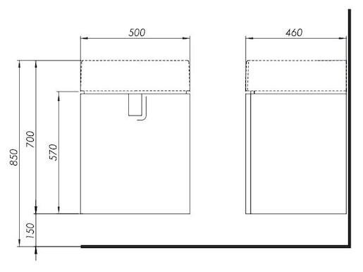 Koupelnová skříňka s umyvadlem Kolo Twins 50x70 cm grafit stříbrný SIKONKOTW501SG