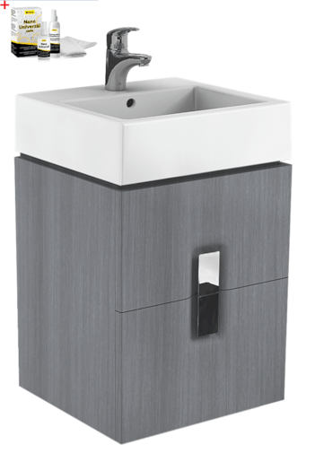 Koupelnová skříňka s umyvadlem Kolo Twins 50x57 cm grafit stříbrný SIKONKOTW502SG