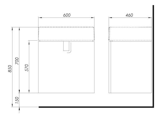 Koupelnová skříňka s umyvadlem Kolo Twins 60x57 cm černá mat SIKONKOTW601CM