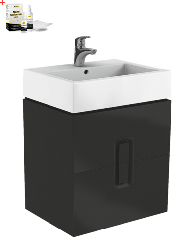 Koupelnová skříňka s umyvadlem Kolo Twins 60x70 cm černá mat SIKONKOTW602CM