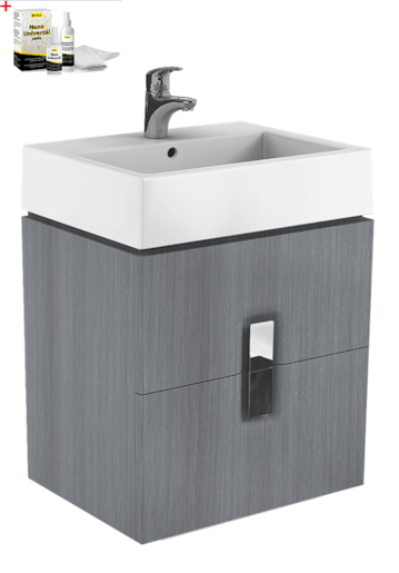 Koupelnová skříňka s umyvadlem Kolo Twins 60x70 cm grafit stříbrný SIKONKOTW602SG