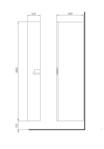 Koupelnová skříňka vysoká Kolo Twins 22x180 cm bílá lesk SIKONKOTWVS22BL