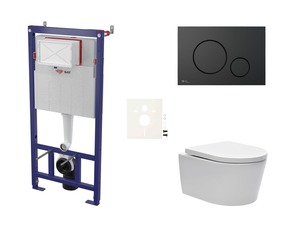 Cenově zvýhodněný závěsný WC set SAT do lehkých stěn / předstěnová montáž+ WC SAT Brevis SIKOSSBR68K