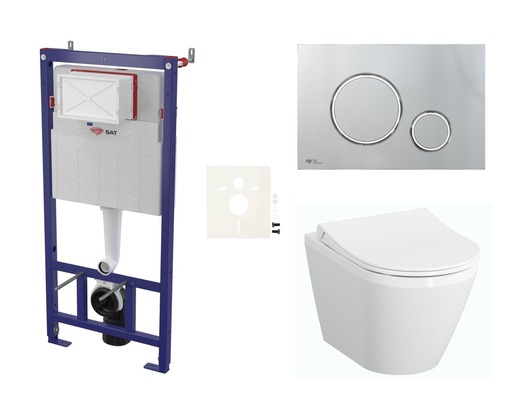 Cenově zvýhodněný závěsný WC set SAT do lehkých stěn / předstěnová montáž+ WC VitrA Integra SIKOSSINTRESU71K