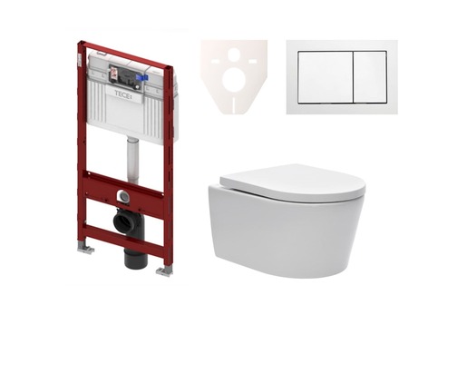 Cenově zvýhodněný závěsný WC set TECE do lehkých stěn / předstěnová montáž+ WC SAT Brevis SIKOTS3W1