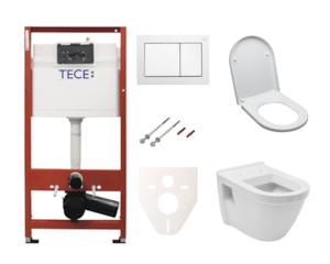 Cenově zvýhodněný závěsný WC set TECE do lehkých stěn / předstěnová montáž+ WC Vitra Integra vč. sedátka SIKOTSV0