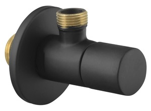 SAPHO Rohový ventil s rozetou, kulatý, 1/2"x 3/8" , černá mat
