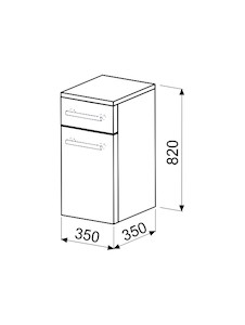 Koupelnová skříňka nízká Naturel Ratio 35x82x35 cm bílá lesk SN351ZKPU9016G