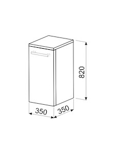 Koupelnová skříňka nízká Naturel Ratio 35x82x35 cm bílá lesk SN35KPU9016G
