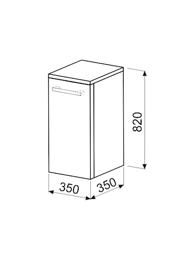 Koupelnová skříňka nízká Naturel Ratio 35x82x35 cm bílá lesk SN35P9016G