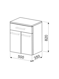 Koupelnová skříňka nízká Naturel Ratio 50x82x35 cm bílá lesk SN501Z2DPU9016G