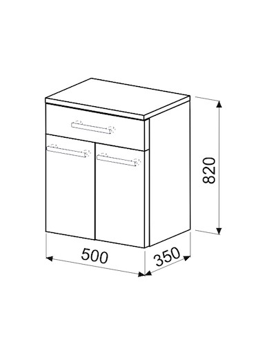 Koupelnová skříňka nízká Naturel Ratio 50x82x35 cm bílá lesk SN501Z2DPU9016G
