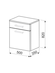 Koupelnová skříňka nízká Naturel Ratio 50x82x35 cm bílá lesk SN501ZK9016G