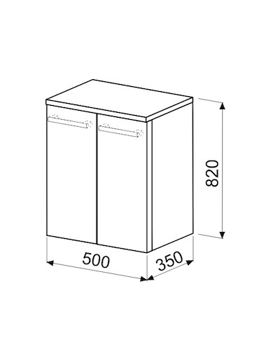 Koupelnová skříňka nízká Naturel Ratio 50x82x35 cm bílá lesk SN502D9016G