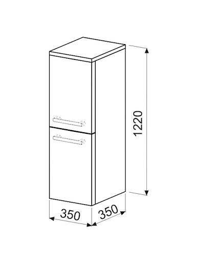 Koupelnová skříňka vysoká Naturel Ratio 35x122x35 cm bílá lesk SS352DL9016G