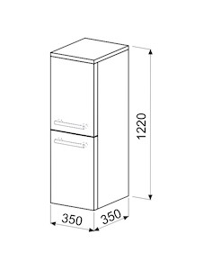 Koupelnová skříňka vysoká Naturel Ratio 35x122x35 cm bílá lesk SS35LK9016G