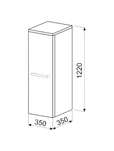 Koupelnová skříňka vysoká Naturel Ratio 35x122x35 cm bílá lesk SS35LPU9016G
