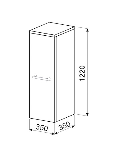 Koupelnová skříňka vysoká Naturel Ratio 35x122x35 cm bílá lesk SS35LPU9016G