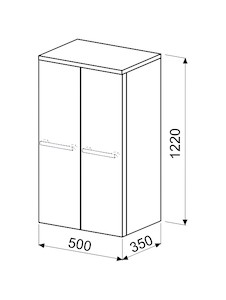 Koupelnová skříňka vysoká Naturel Ratio 50x122x35 cm bílá lesk SS502D9016G
