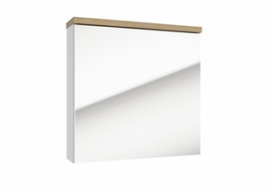 Nástěnná zrcadlová skříňka o rozměru 60x60 cm. Rám zrcadla v bílé barvě. Dvířka mají levé i pravé otevírání. Výrobek je dodáván v rozloženém stavu včetně montážního návodu.
