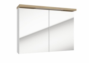 Nástěnná zrcadlová skříňka s LED osvětlením o rozměru 80x60 cm. Rám zrcadla v bílé barvě. Výrobek je dodáván v rozloženém stavu včetně montážního návodu.