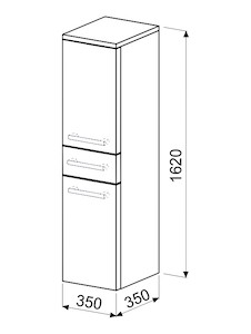 Koupelnová skříňka vysoká Naturel Ratio 35x162x35 cm bílá lesk SV351ZL9016G