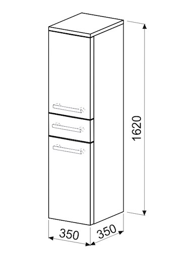 Koupelnová skříňka vysoká Naturel Ratio 35x162x35 cm bílá lesk SV351ZL9016G
