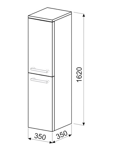 Koupelnová skříňka vysoká Naturel Ratio 35x162x35 cm bílá lesk SV352DLPU9016G