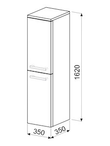 Koupelnová skříňka vysoká Naturel Ratio 35x162x35 cm bílá lesk SV35LK9016G